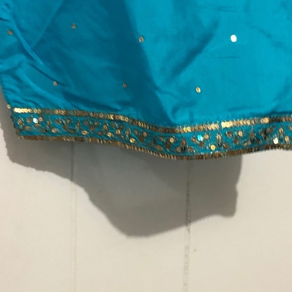Womens gold/teal east indian three piece outfit sm - Picture 8 of 10